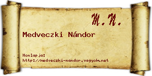 Medveczki Nándor névjegykártya