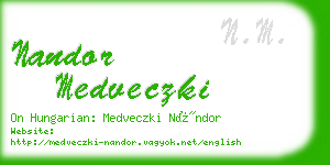 nandor medveczki business card